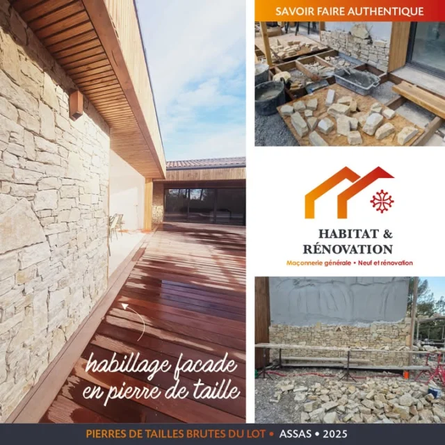 Le savoir-faire au cœur du projet 🪨 L’habillage de façade en pierre…