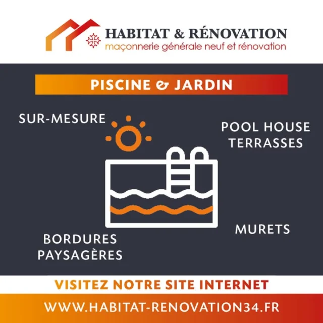 Piscines, terrasses & aménagements extérieurs Création de terrasses et piscine sur-mesure. Aménagement…