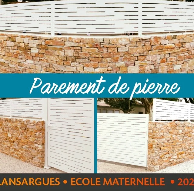 Voici le nouveau mur de clôture de l'école maternelle de Lansargues que…
