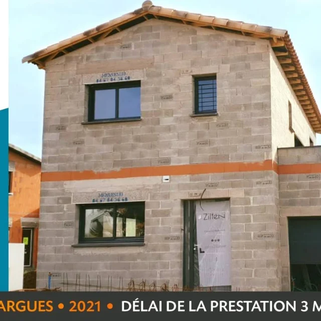 Construction d’une maison individuelle. Ici, nous avons pris en charge la maçonnerie…